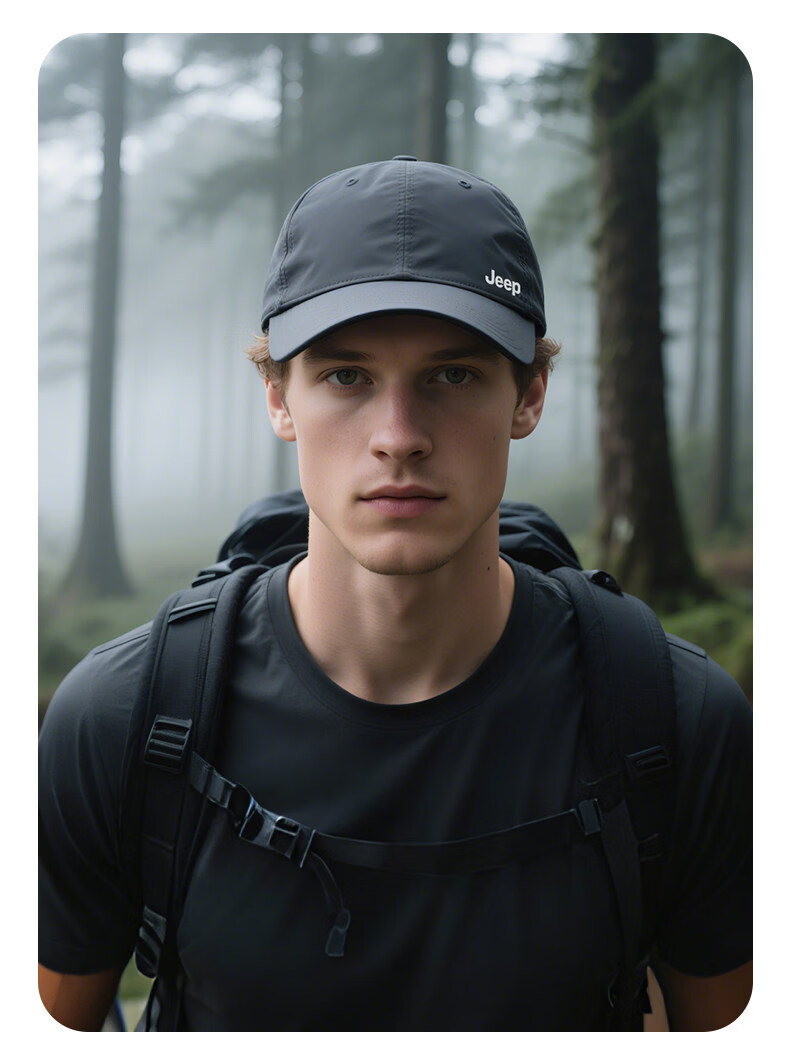 JEEP Men's New Duckbill Cap Sunshade Outdoor Quick-Dry Sunscreen Summer Thin Baseball Cap for Women 5