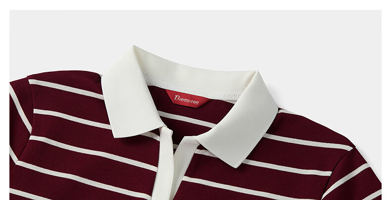 Biyinlefen [Cotton Elastic Bead Fabric] 2026 Spring Summer New Women's Casual Commuter Striped Seagull Collar Short Sleeve Polo Shirt 5