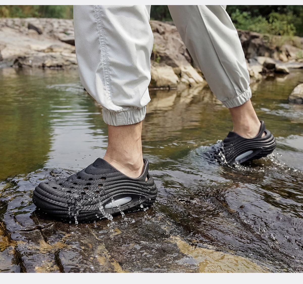 Grace Men's Thick-Soled Clog Sandals Summer Anti-Odor Non-Slip Outdoor Driving Water-Resistant Fully Covered Slippers 12