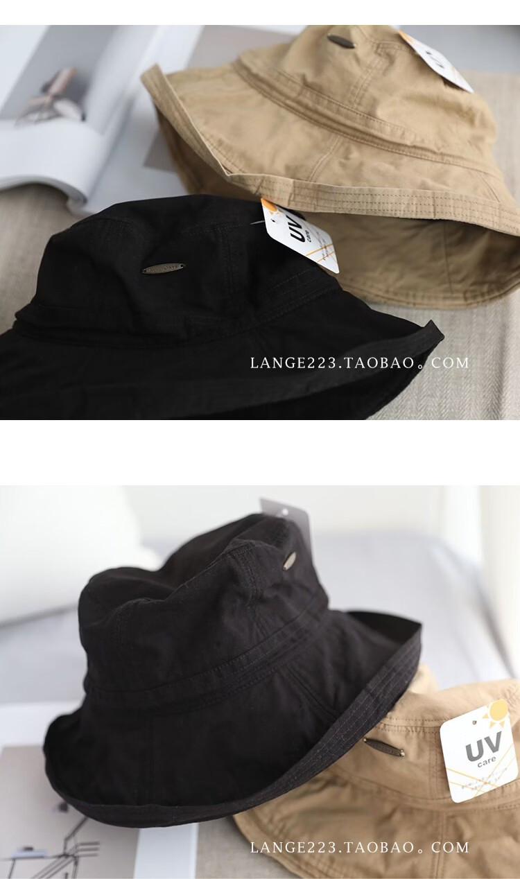 Lagur Japanese UV Fisherman Hat Women's Summer Sun Protection Anti-UV Sunshade Hat Casual Spring New Khaki 13