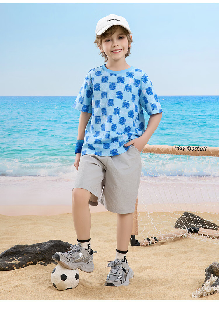 Disney Boys' Casual Short Sleeve T-Shirt and Shorts Set, Off-White, Size 110 25