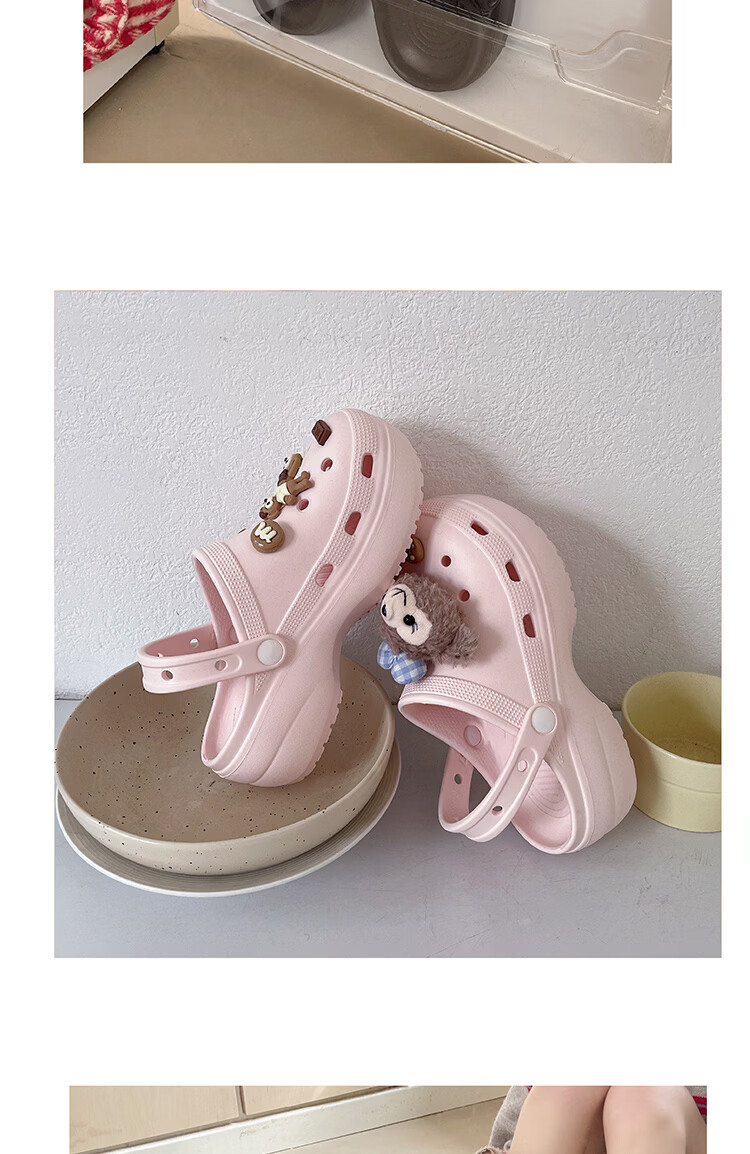 AILAIJIA Sherry Rose Platform Clog Sandals Beach Shoes Black Size 36 10