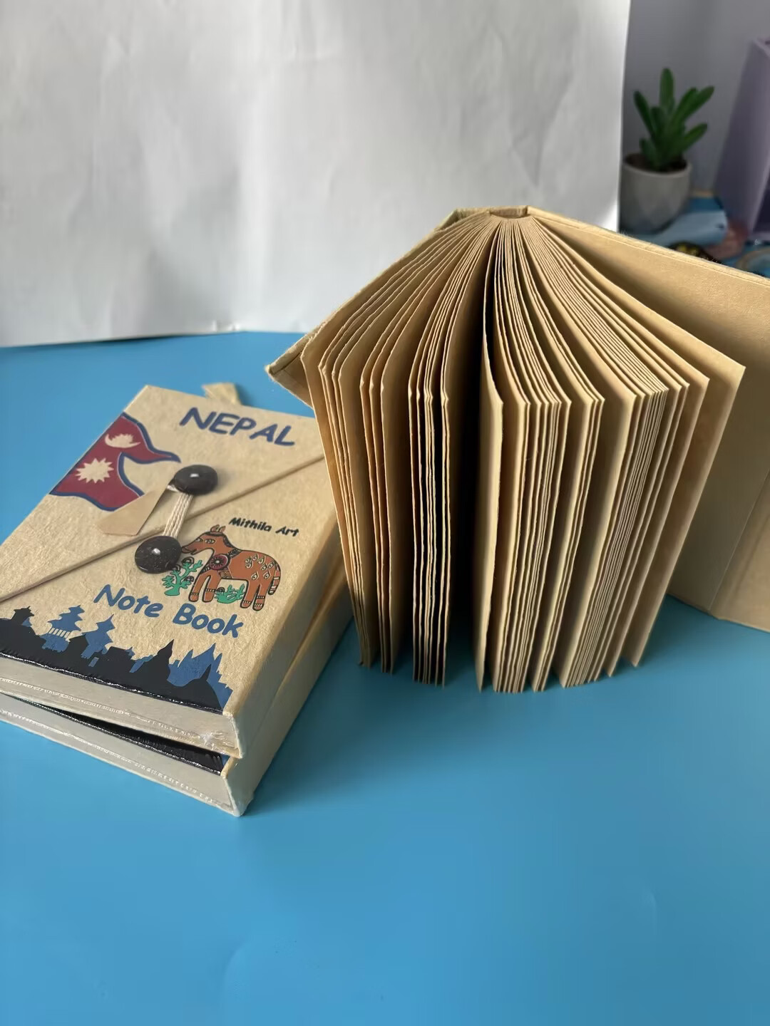 Touch Fish Authentic Nepal Handmade DIY Material Kit Complete Set Vintage High-Quality Notebook Popular Blank Travel Sketch Medium Size Double Buckle Pony 30 Pages 7
