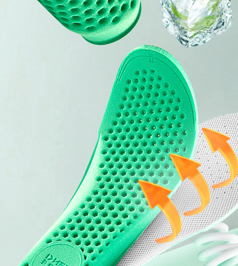 Vitality Rebound Sports Insoles for Men, Sweat-Absorbing, Breathable, Odor-Resistant, Soft and Elastic, Long-Standing Comfort, Shock Absorption for Running, Basketball, Military Training, Women's Gray 6
