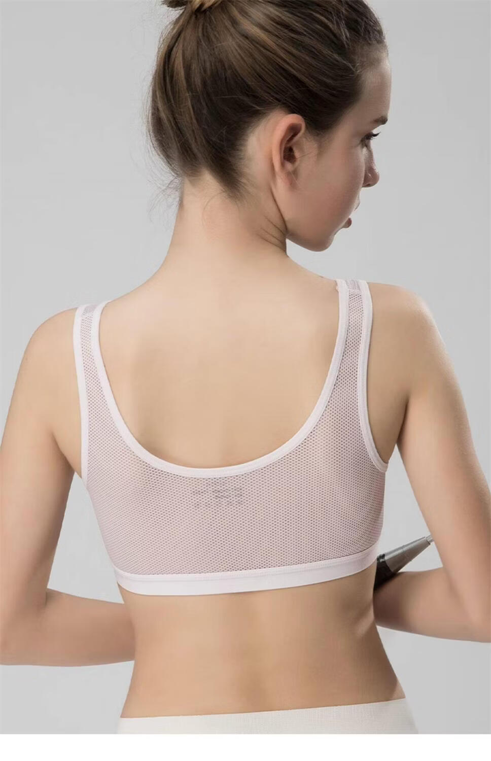 Meishianxuan [2-Pack] Developmental Stage Girls' Student Sports Bra, Fixed Cup Brassiere for Middle And High School Students 27