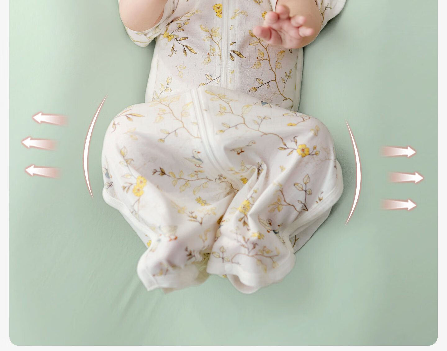 OUYUN Baby Anti-Startle Sleeping Bag Swaddle Sack Summer Thin Berry L Size 13
