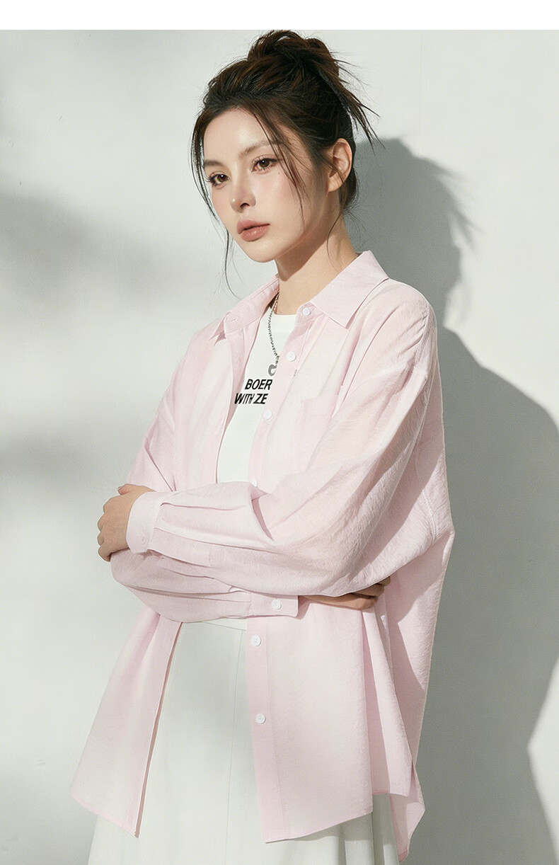 La Chapelle Fashion Trendy Sheer Long Sleeve Shirt Women 2026 Summer New Loose Comfortable Lightweight Breathable Versatile Blouse 17