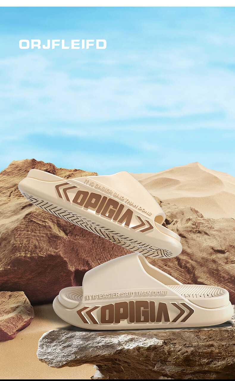 Ganmai Men's Thick Sole Slippers Summer Outdoor Non-Slip Soft Sole Beach Shoes Trendy Home Sandals White Size 42-43 10
