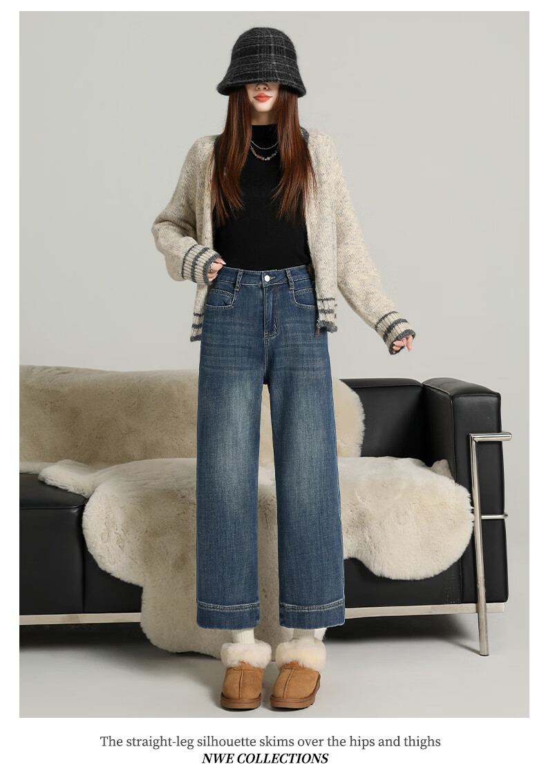 Borui Women's Loose Stretch High-Waist Cropped Straight-Leg Jeans 2026 New Spring Autumn Casual Pants for Petite 14