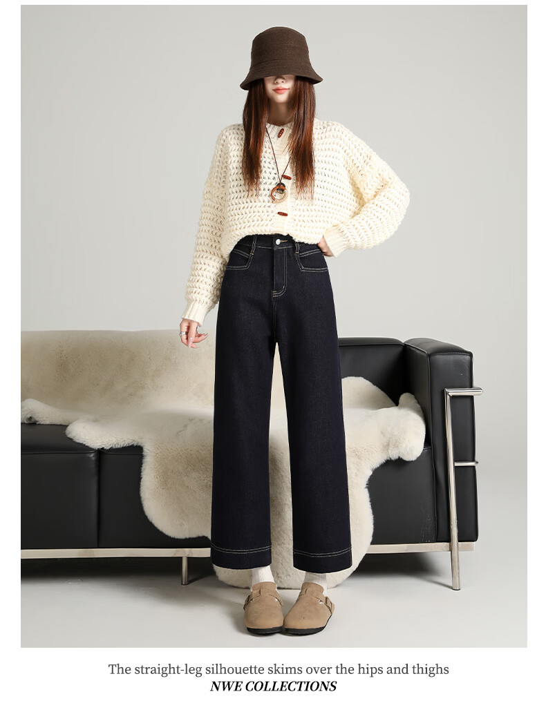 Borui Women's Loose Stretch High-Waist Cropped Straight-Leg Jeans 2026 New Spring Autumn Casual Pants for Petite 17