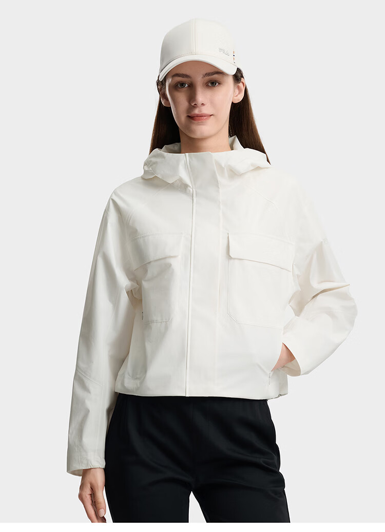 FILA Official Women's Woven Jacket 2026 Summer Casual Simple Comfortable Hooded Coat 8