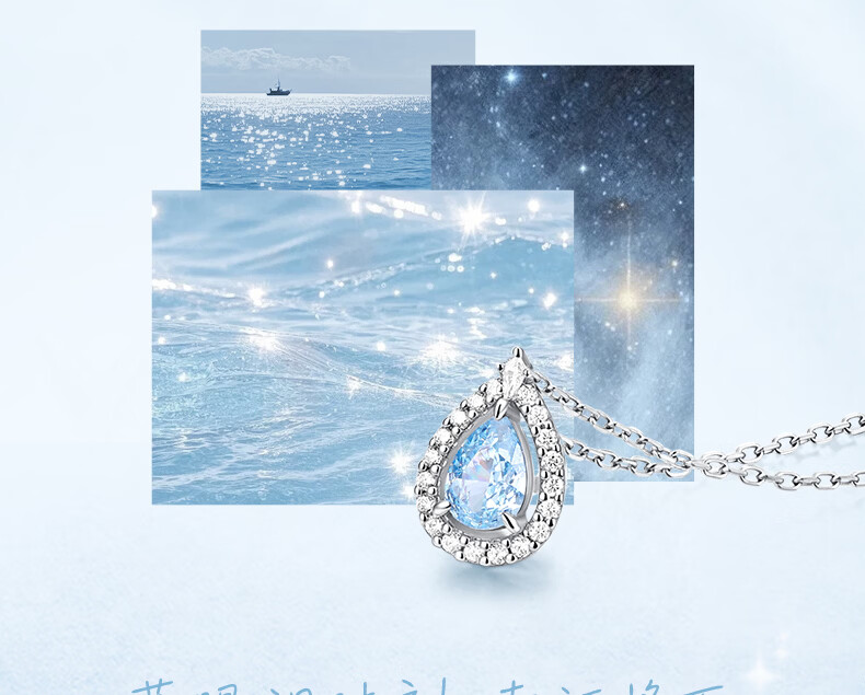 Fanci Blue Tear Necklace, Silver Necklace for Women, 2026 New Style, Light Luxury High-End Feel, Ladies Birthday Gift for Wome 4