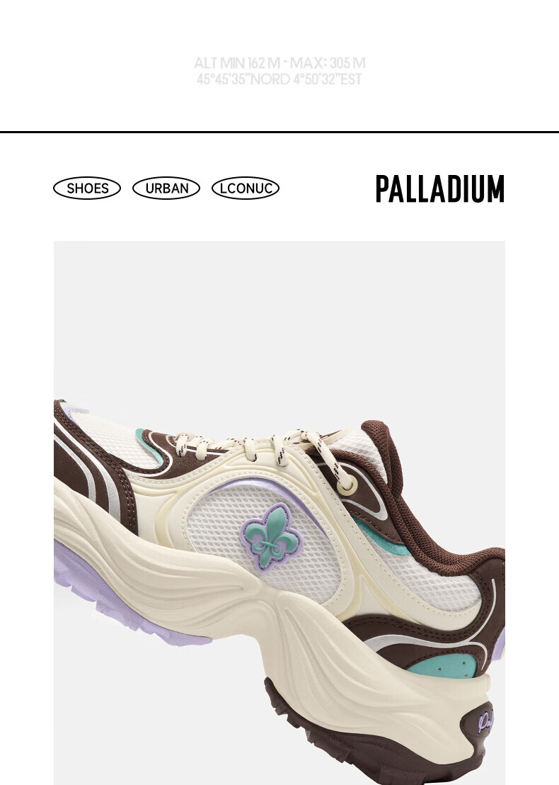PALLADIUM New Trendy Versatile Dad Sneakers Casual Sports Shoes for Women Breathable Height Increasing White Single Layer Size 35.5 9