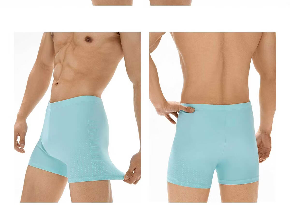 PUMA Men's Swim Trunks Anti-Embarrassment Boxer Briefs Original Yarn Sun Protection Quick-Dry Large Size Professional Hot Spring Swimwear Gear 19