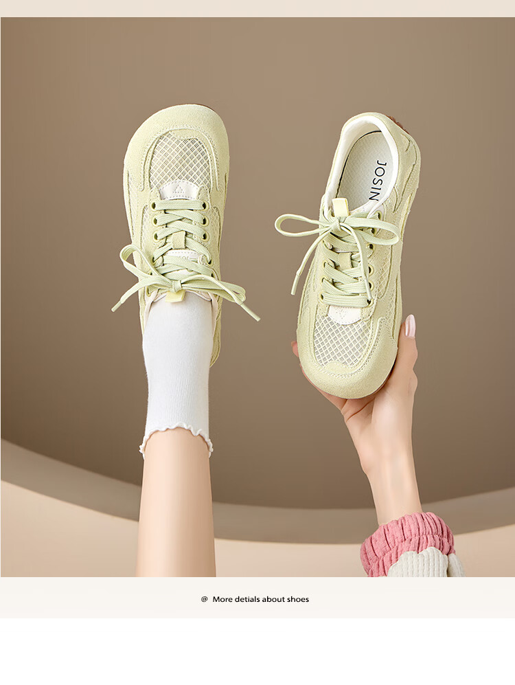 Zhuoshini Women's Mesh Breathable German Shepherd Training Shoes 2026 Summer New Soft Sole Casual Sports Shoes Beige Size 38 18