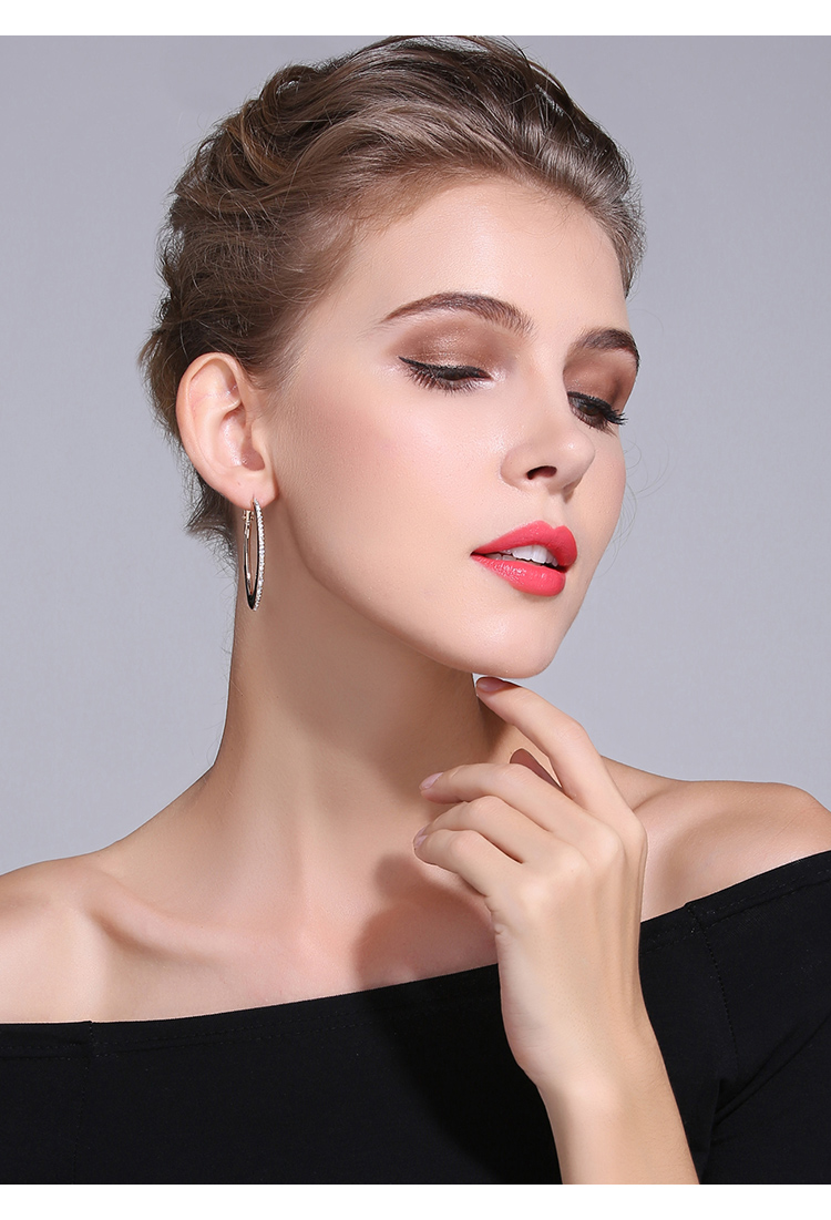 oloey气质夸张大耳环简约个性潮人耳圈圆圈耳坠欧美时尚耳饰品女te028