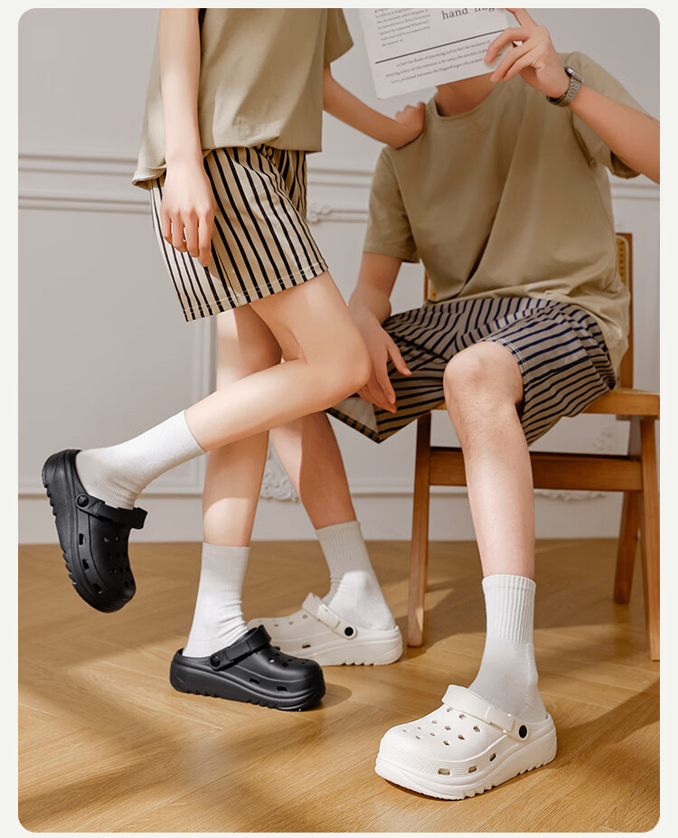 Banzhulin 2026 Spring New Hollow Massage Particle Non-slip Odor-resistant Unisex Slippers Beige Women (New) Size 38-39 5