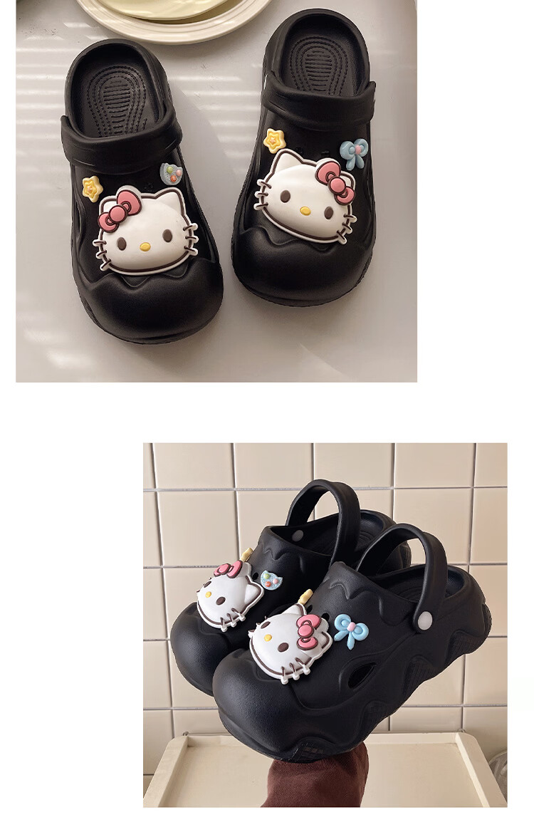 AILAIJIA Hello Kitty Thick Sole Height Increasing Cute Girls Holey Shoes White 40-41 15