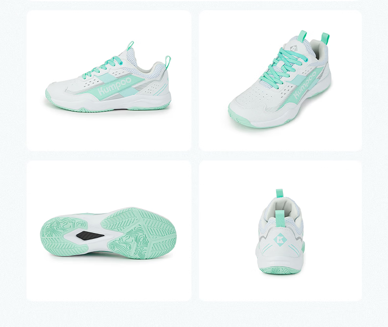 KUMPOO 26th Anniversary New Badminton Shoes Unisex Durable Non-Slip Shock Absorption KH-E316 White/Green/Blue Size 41 14