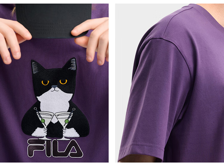 FILA Official Men's Knitted Short Sleeve Shirt 2026 Summer Fashion Casual Loose Cool Embroidered T-Shirt 9