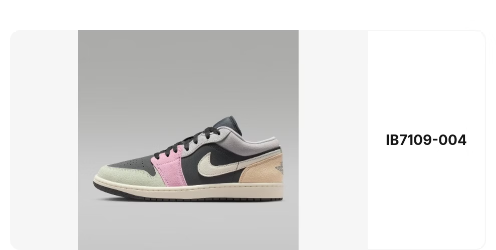 NIKE Jordan Air Jordan 1 Low Comfortable Basketball Shoes Pink Black IB7109-004 Pink Black Size 41 8