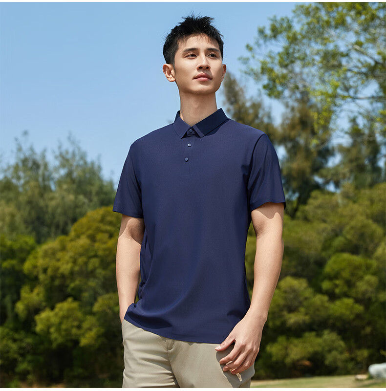 Baleno Men's Summer Ice Silk Cool Short Sleeve Polo Shirt 2026 New Father's Day Gift Breathable Collared T-Shirt 7