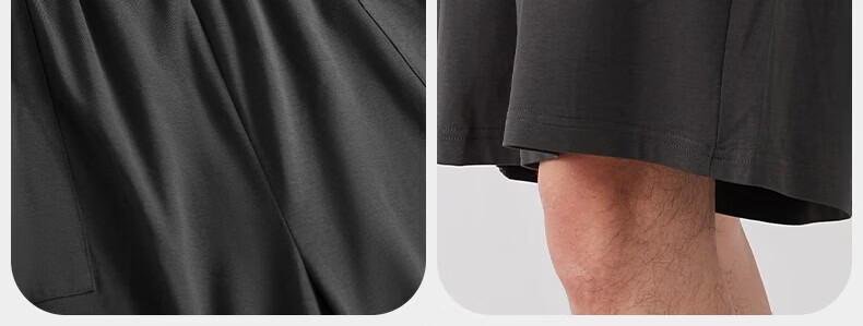 Grace Men's Modal Short Sleeve and Shorts Summer Pullover Loungewear Set High Elasticity Cool Comfortable Loose Fit Suitable for Outdoor Wear 7