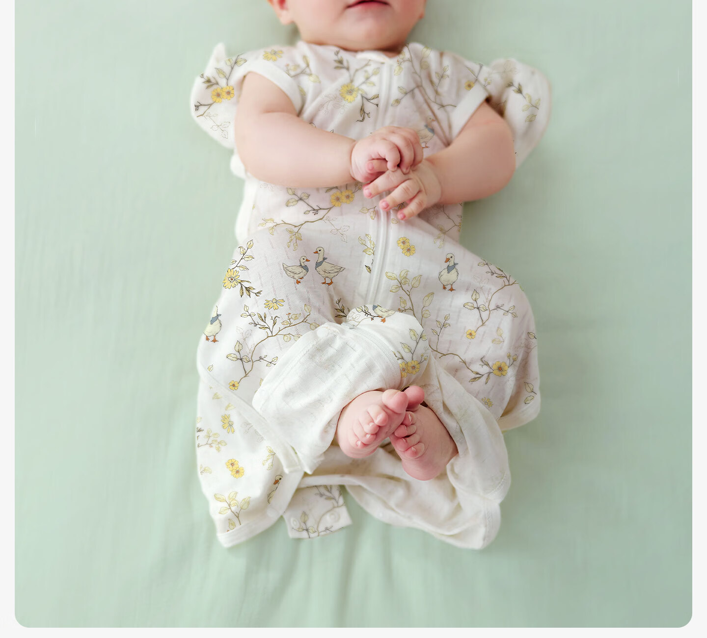 OUYUN Baby Anti-Startle Sleeping Bag Swaddle Sack Summer Thin Berry L Size 27
