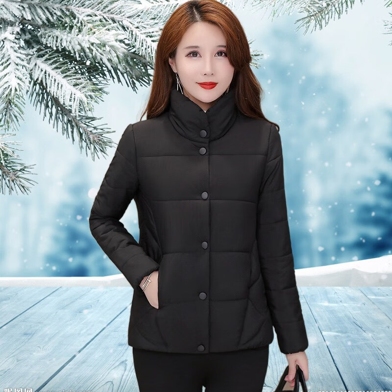 中年妇女小个子冬季羽绒服短款穿的羽绒服30阿姨40到50多岁60穿带帽