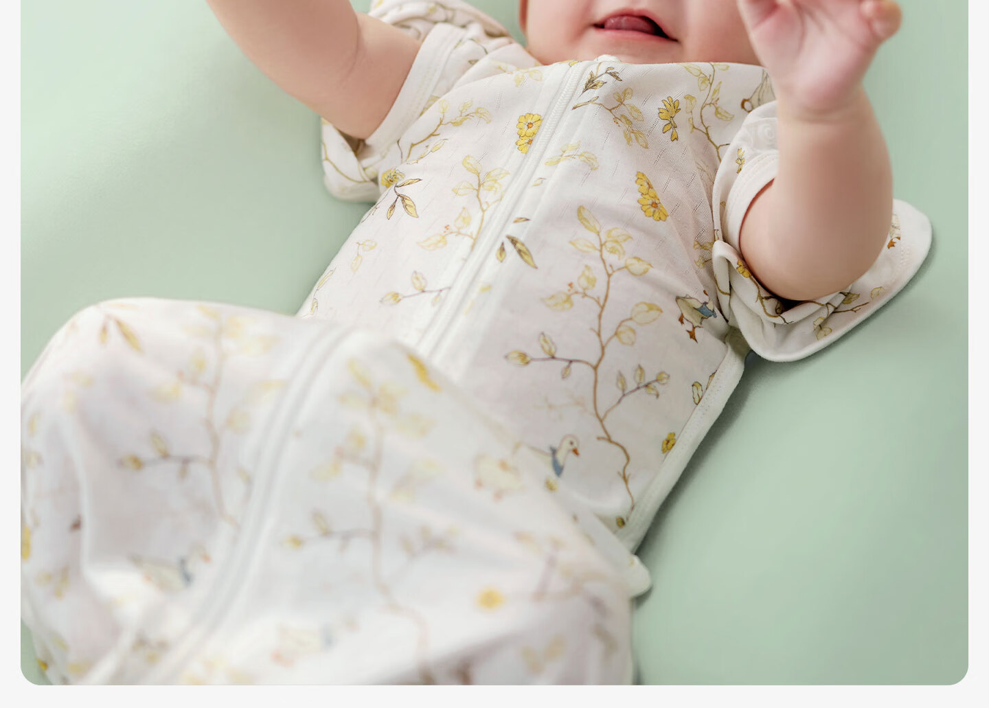 OUYUN Baby Anti-Startle Sleeping Bag Swaddle Sack Summer Thin Berry L Size 30