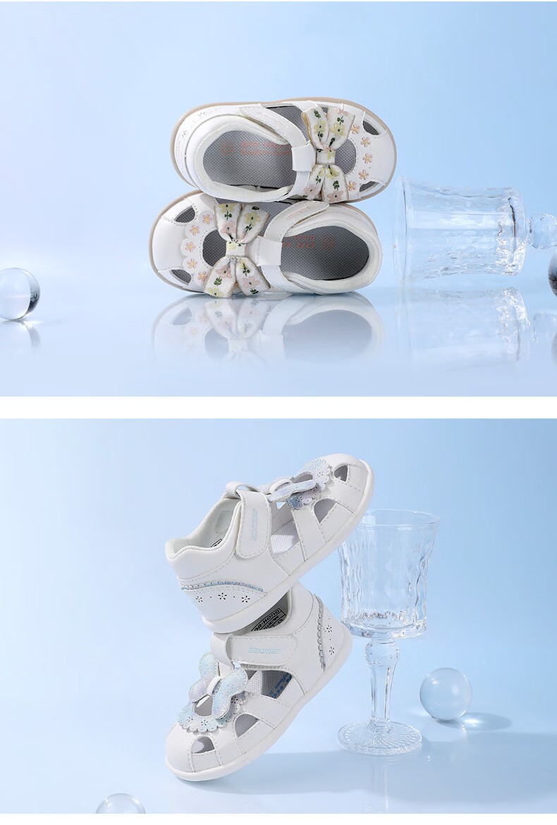 Dr. Jiang Toddler Walking Shoes Summer Girls Baby Cute Princess Children's Sandals 2S13A2027BW Beige/Blue Size 19 6