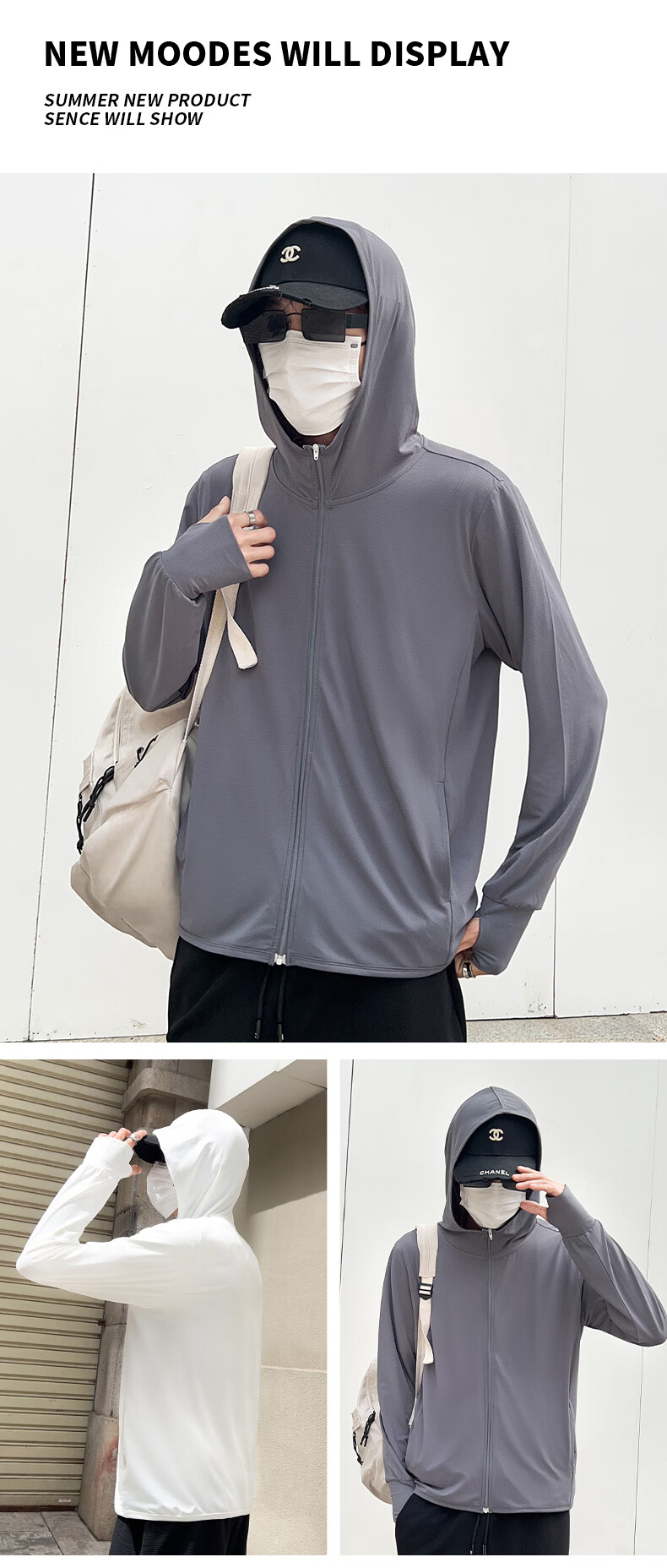 Baleno Men's Sunscreen Jacket Summer 2026 New Cooling Skin Jacket UPF50+ Outdoor Sun Protection Hooded Coat 9