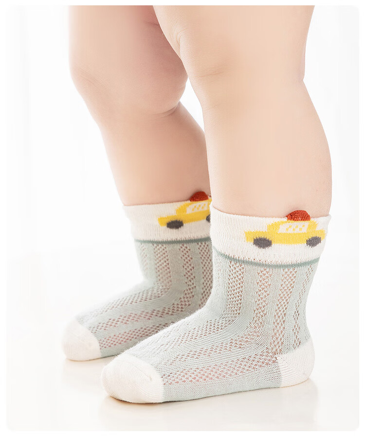 Little Pig Banner A-Class Xinjiang Long-Staple Cotton Baby Newborn Summer Mesh Thin Skin-Friendly High Elastic Non-Binding Cute Cartoon Socks 6