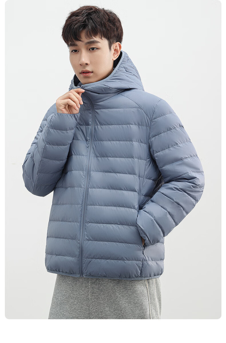 YAYA Men's Women's Unisex Lightweight Short Hooded Solid Color Down Jacket Autumn Winter Warm Outdoor 16