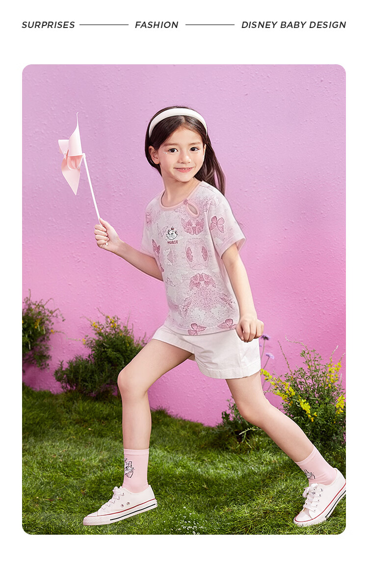 Disney Kids Boys and Girls Cotton Short Sleeve T-Shirt Children's Fashion Casual Versatile Crew Neck White Size 150 31