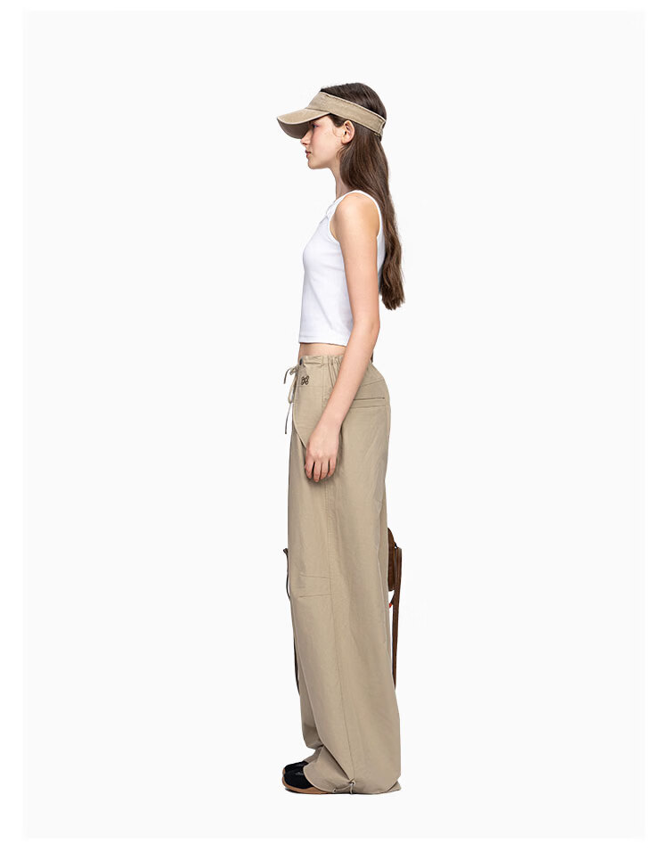ANN ANDELMAN Celebrity Style Solid Color Loose Curved Hem Balloon Pants Navy Blue XS 5