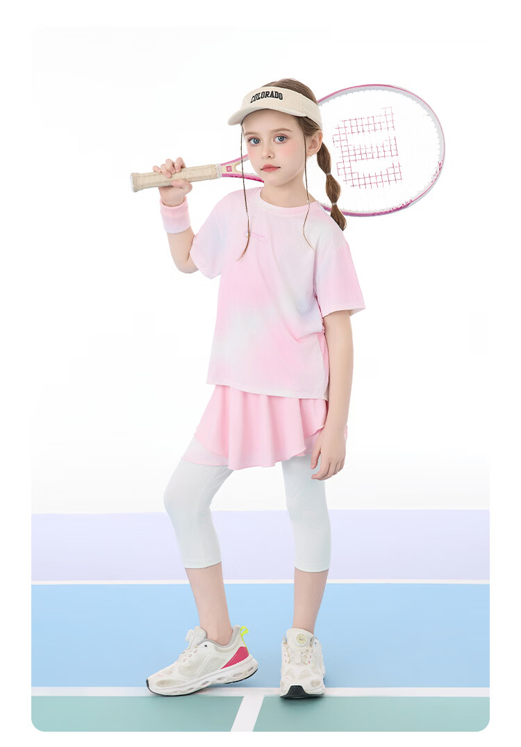 Disney Kids Summer Girls Gradient Short Sleeve T-Shirt Casual Sports Short Sleeve Purple Dream 110 10