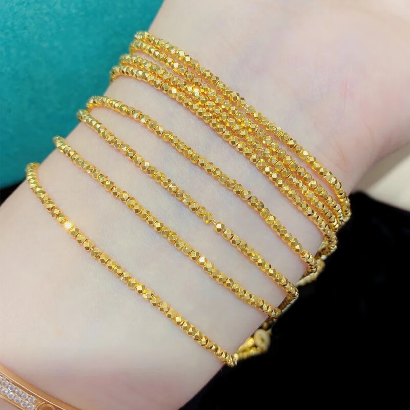 999足金小金珠爆闪碎金子手链女黄金蹦迪闪闪银河手串礼物送女友 黄金