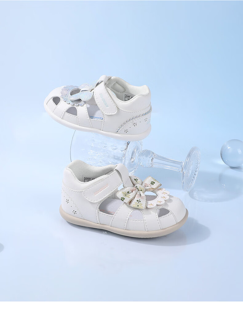 Dr. Jiang Toddler Walking Shoes Summer Girls Baby Cute Princess Children's Sandals 2S13A2027BW Beige/Blue Size 19 5