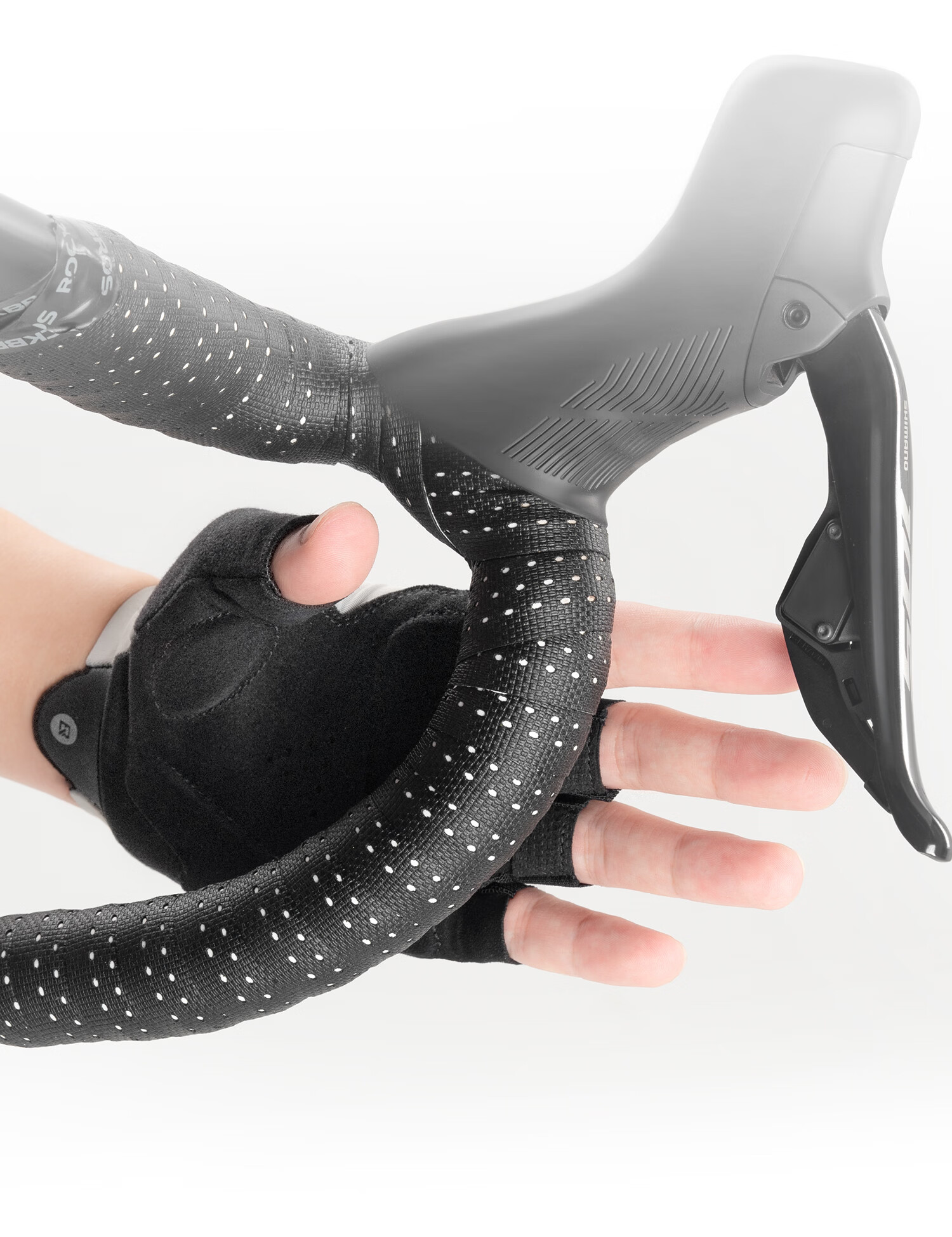RockBros Cycling Gloves Half Finger Road Mountain Bike Short Finger Non-Slip Shock Absorption Unisex Off-White 4