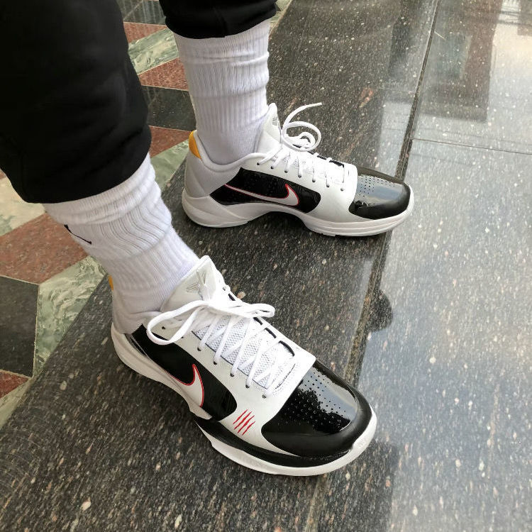 5李小龙5brucelee湖人同款浓眉哥黑黄实战篮球鞋 黑白同款 39【图片