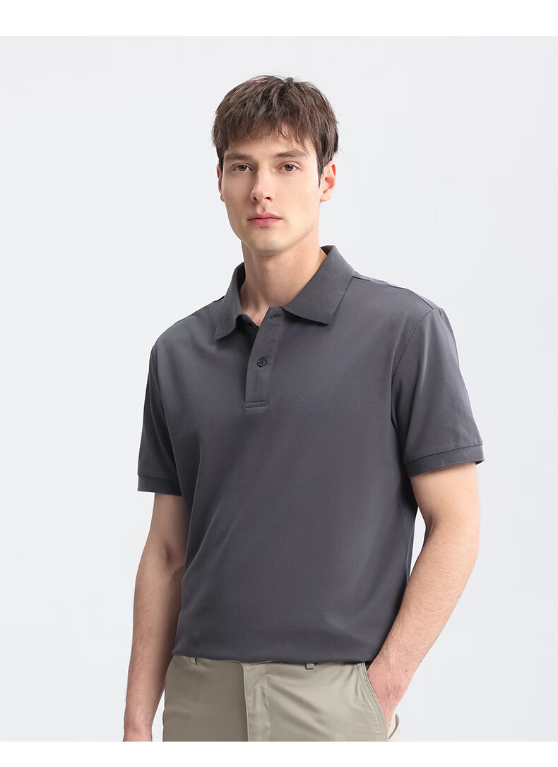 FIRS Men's Polo Shirt Spring Casual Solid Color Men's Collared Top P2601-5 L 11