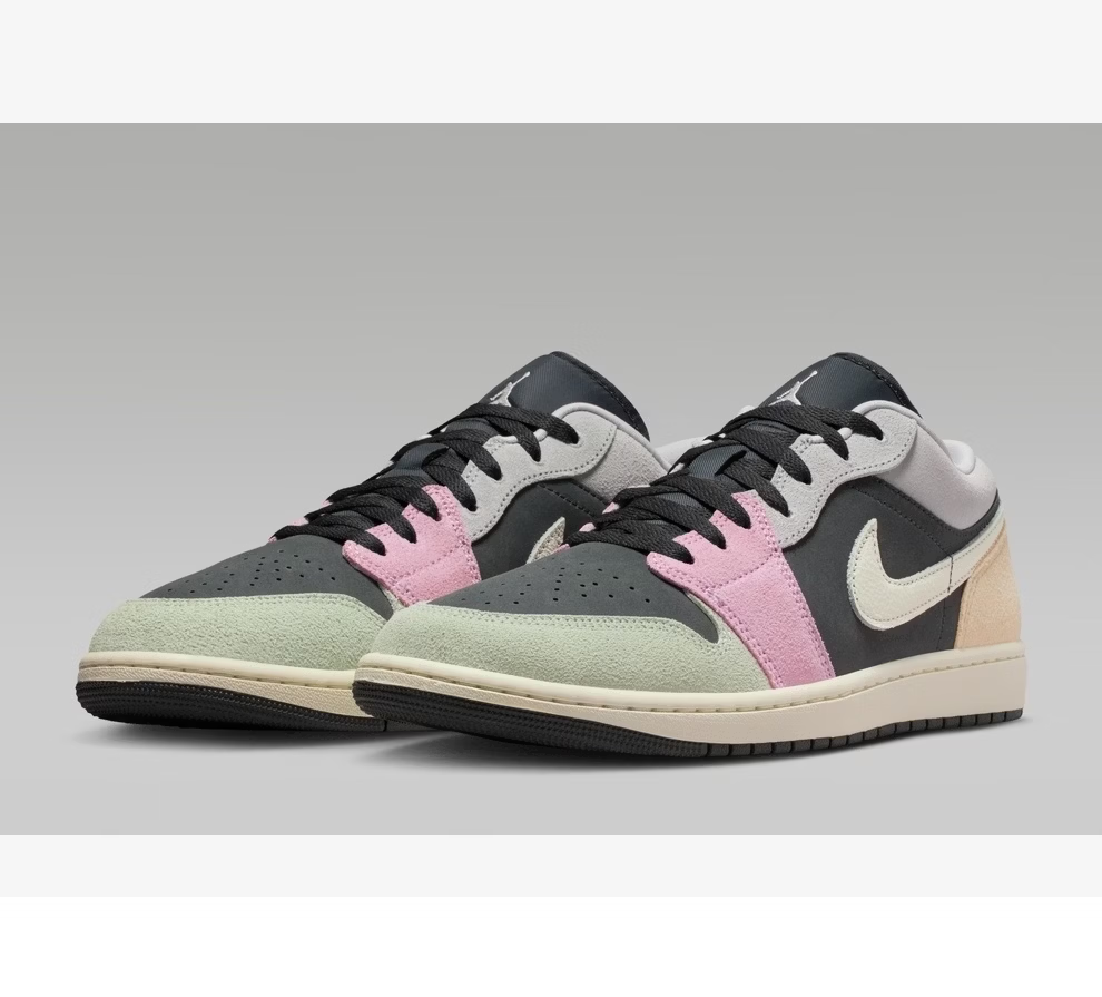 NIKE Jordan Air Jordan 1 Low Comfortable Basketball Shoes Pink Black IB7109-004 Pink Black Size 41 2