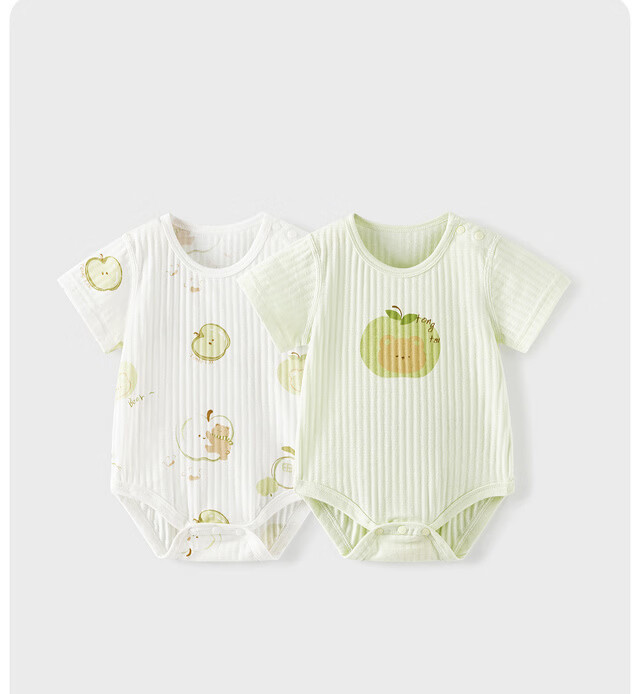 TONGTAI Baby Short-Sleeve Bodysuit, Summer Pure Cotton Infant Romper, Newborn Triangle Onesie, Crawling Suit, Pajamas 13