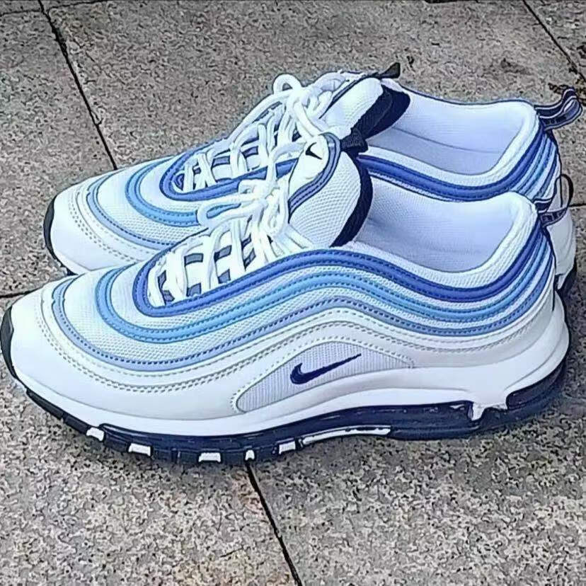 【自营官方旗舰】air max 97白子弹全掌气垫鞋3m反光白蓝男女鞋白绿