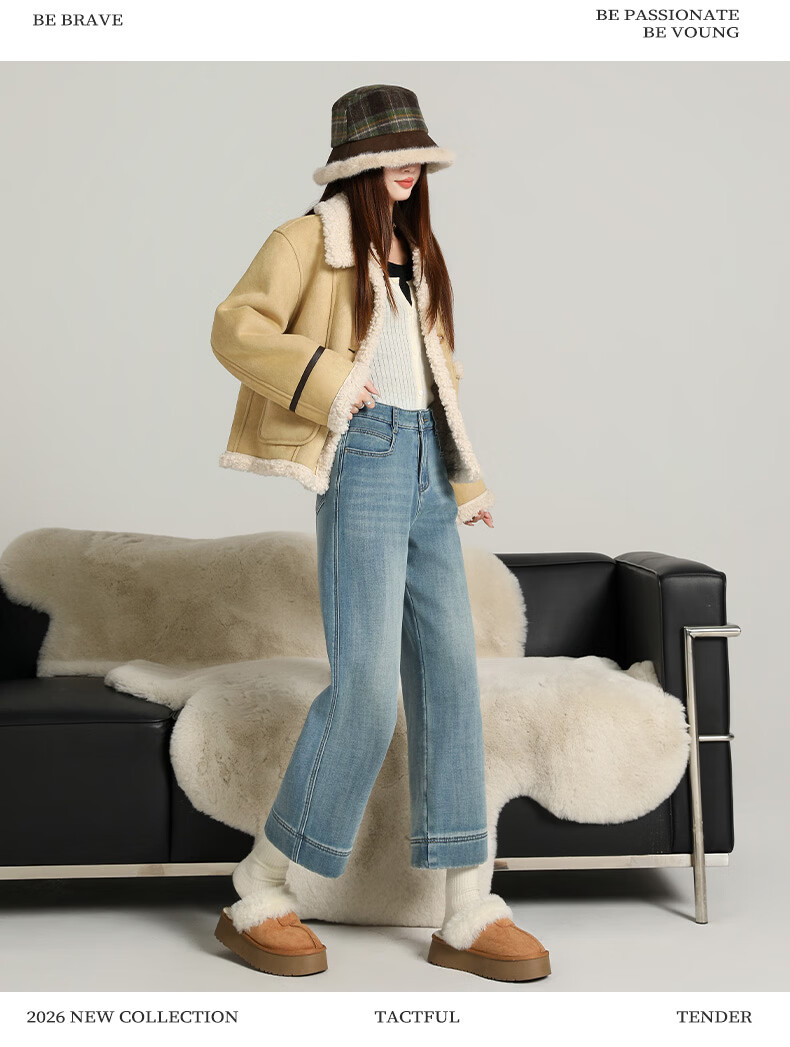 Borui Women's Loose Stretch High-Waist Cropped Straight-Leg Jeans 2026 New Spring Autumn Casual Pants for Petite 13
