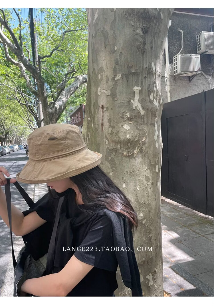 Lagur Japanese UV Fisherman Hat Women's Summer Sun Protection Anti-UV Sunshade Hat Casual Spring New Khaki 10