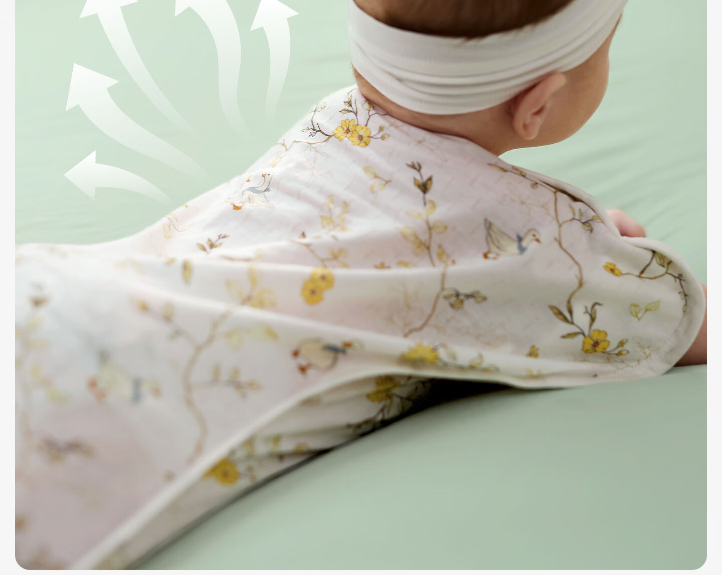 OUYUN Baby Anti-Startle Sleeping Bag Swaddle Sack Summer Thin Berry L Size 19