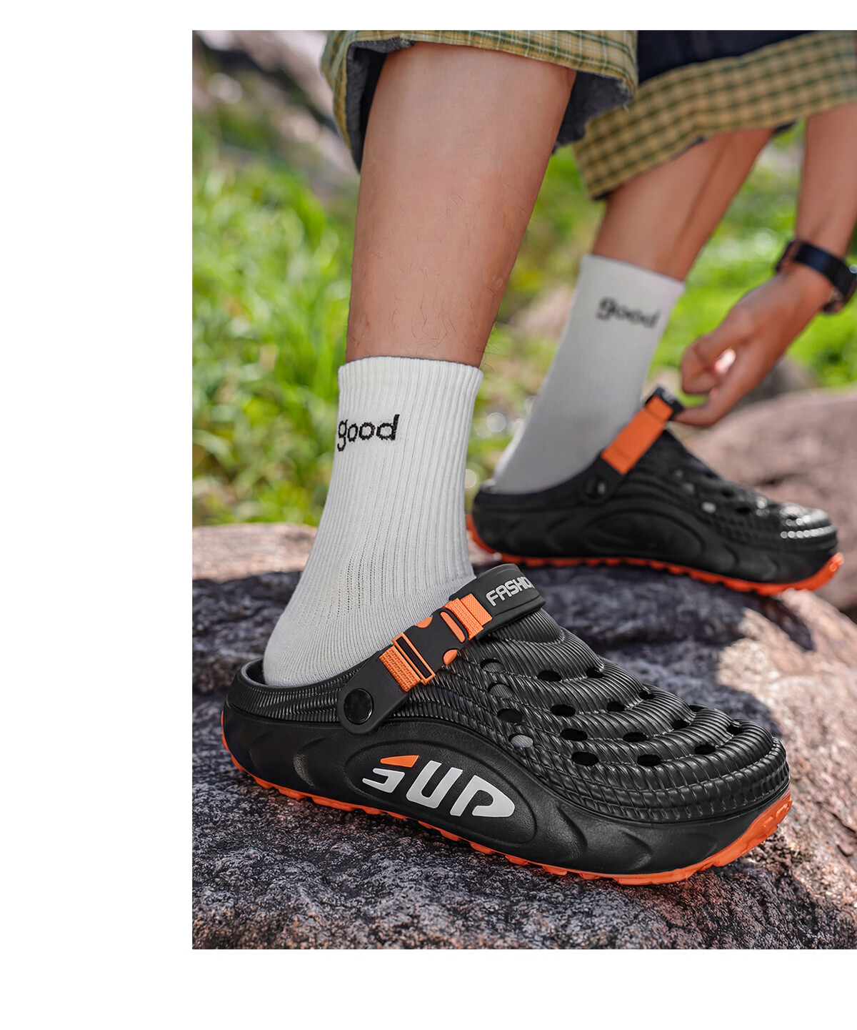TZLDN Men's Non-Slip Ventilated Summer Outdoor Beach Creek Walking Sandals Dual-Purpose EVA Odor-Resistant Slippers for Driving and Outdoor Wear 10