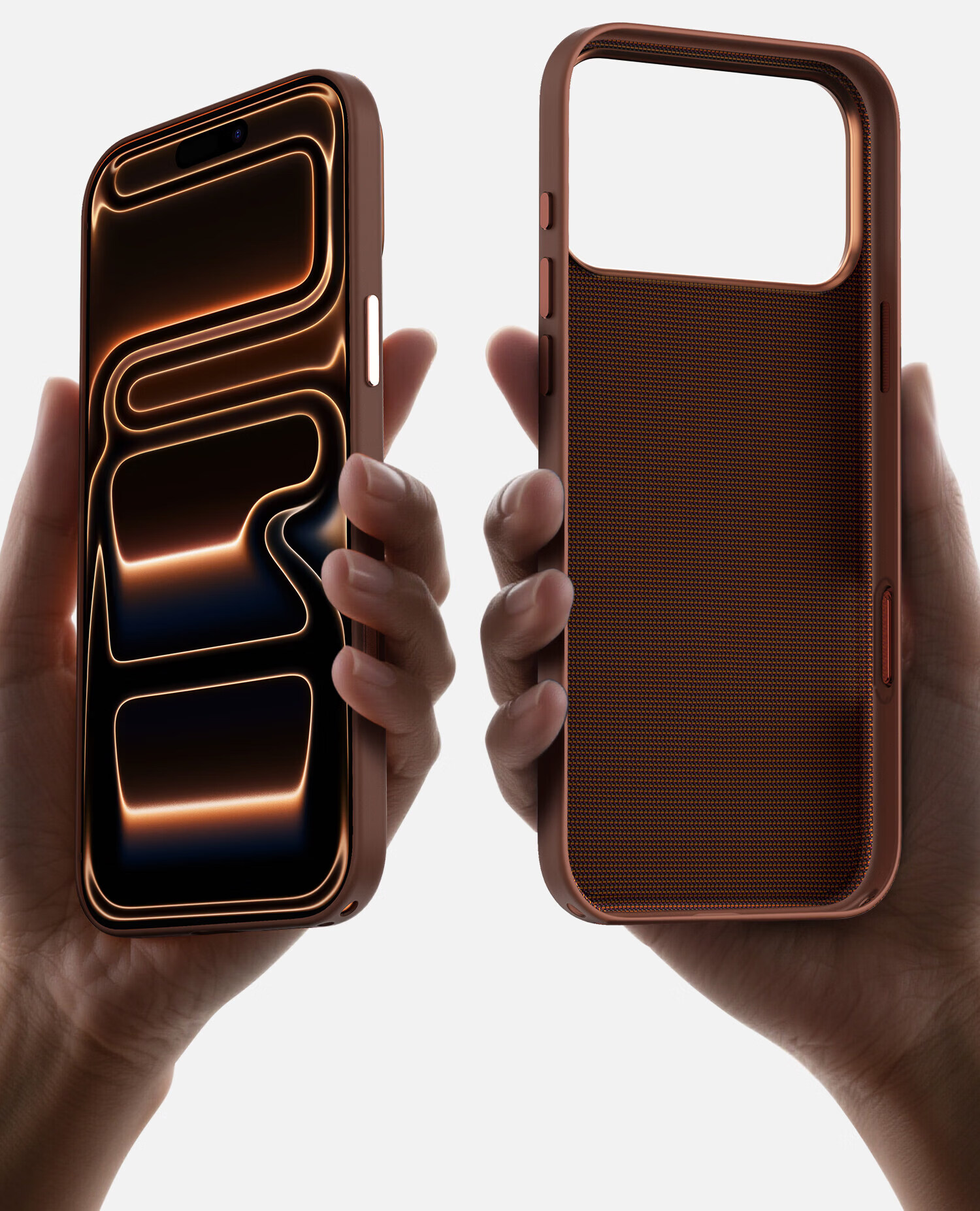 ESCASE Magnetic Full-Coverage Tech Fabric MagSafe Shockproof Protective Case for iPhone 17, Business Brown 18